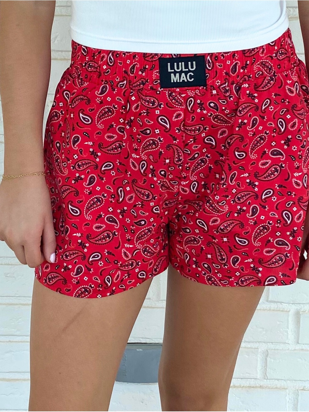 Lulu Mac Red Paisley Boxer Shorts